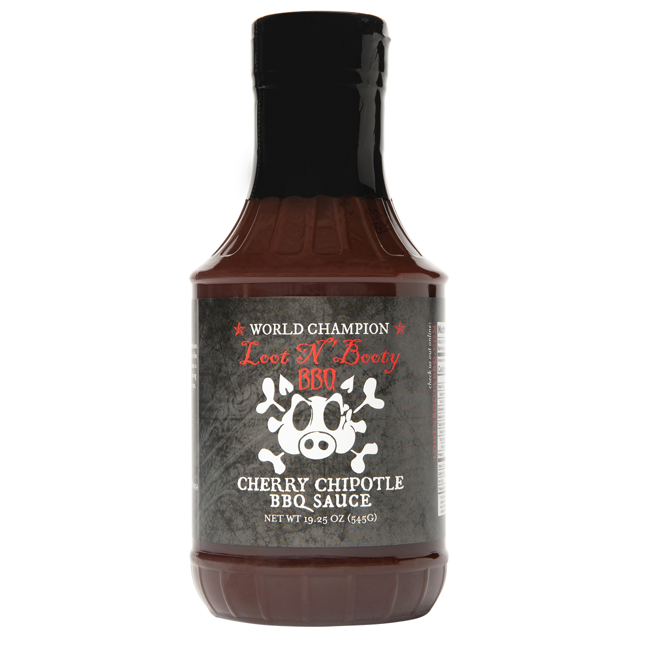 Bottle of World Champion BBQ sauce on a white background
