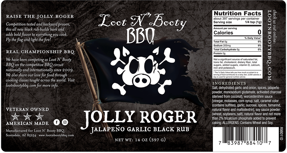 Loot N' Booty - Jolly Roger Jalapeno Garlic Black Rub
