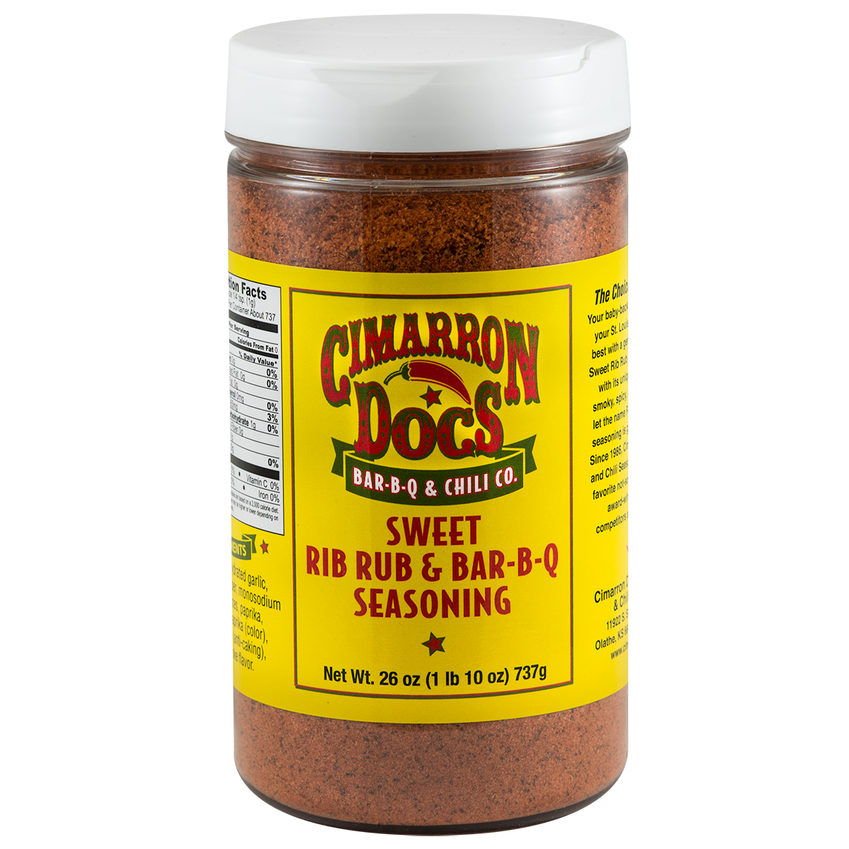 Cimarron Docs Sweet Rib Rub & BBQ Seasoning