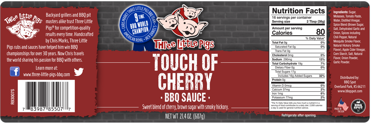 Three Little Pigs Touch of Cherry BBQ Sauce